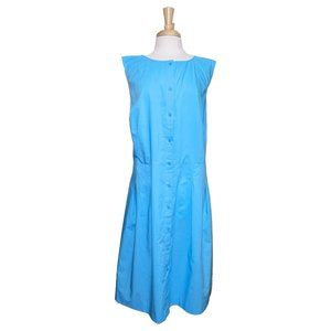 TALBOTS Turquoise Cotton Button Down Sun Dress